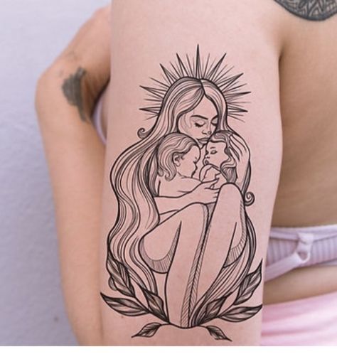 The Mother Tattoo, Tattoos For Mums With Sons, Twin Mother Tattoo, Twin Baby Tattoos For Moms, Twin Mom Tattoo, Salem Tattoo, Simple Unique Tattoos, Moms Tattoo, Mom Baby Tattoo