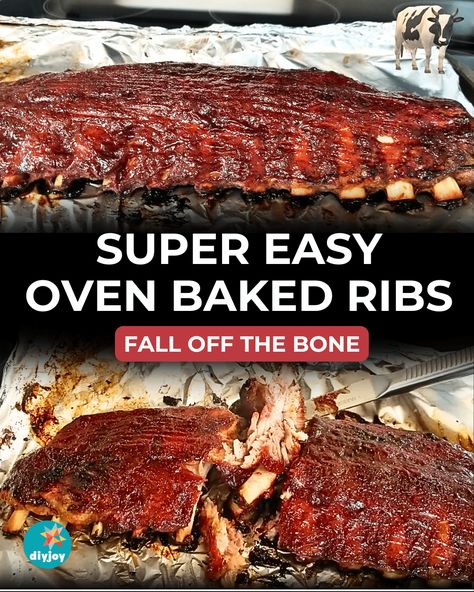 Super Easy Oven-Baked Ribs Slow Oven Baked Ribs, Rib Recipes In Oven, Oven Baked Ribs In Foil, Oven Spare Ribs, Pork Back Ribs Oven, Pork Country Style Ribs, Easy Pork Ribs, Babyback Ribs In Oven, Easy Rib Recipes