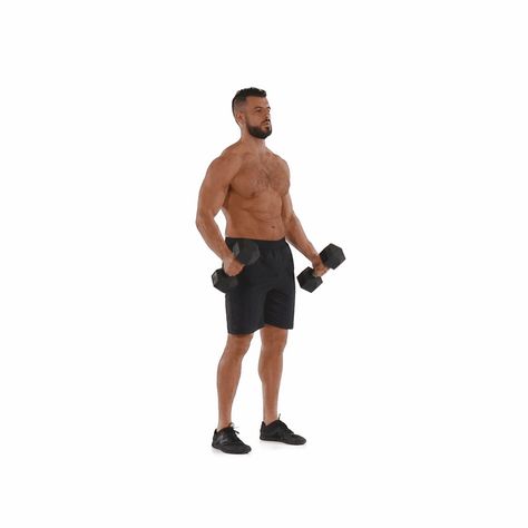 Grab a pair of dumbbells and let them hang at arm’s length next to your... Straight Leg Deadlift, Best Biceps, Kettlebell Cardio, Dumbell Workout, Biceps Workout, Workout Moves, Gym Workout Videos, Effective Workouts, Men’s Health