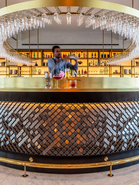 Giles Miller, Luxury Bar Design, Bar Lounge Design, Restaurant Design Inspiration, Bar Counter Design, Salon Suites Decor, Bar Interior Design, Best Rooftop Bars, Luxury Bar