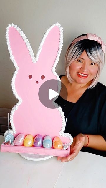 Victoria Celeste | DIYs & CRAFTS on Instagram: "✨️🐰Giant Peeps DIY! Sharing this cute project I made using @michaelsstores wood bunnies 🐰 I love how this turned out! 🥰 💛💗 Full tutorial step-by-step on my YouTube channel Link in my bio ⭐️ ✨️ #diy #decor #easter #viralvideo #viralpost #peeps #bunnies" Wood Bunnies, Giant Bunny, Easter Peeps, Viral Post, Easter Decor, My Youtube Channel, Easter Bunny, Youtube Channel, Diy Decor