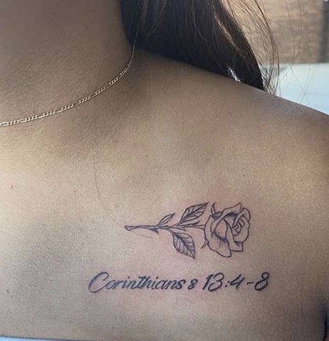 Corinthians 13:4-8 Tattoo, 1 Corinthians 13:4-7 Tattoo, 1 Corinthians 13 Tattoo, Corinthians 13 Tattoo, 8 Tattoo, Small Neck Tattoos, Tattoos Inspo, 7 Tattoo, Tattoos To Cover Scars