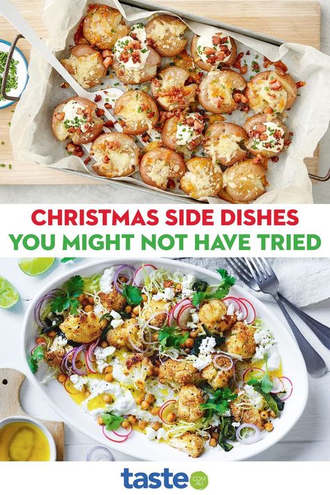 Whether you are enjoying a traditional roast (complete with stuffing and roast potatoes) or a cold salad spread (with pasta salads, leafy green salads and more) this year, we’ve got the recipe for you. These festive side dish recipes are all easy to make, bang on trend, seasonal and taste delicious. Easy Christmas Side Dishes, Healthy Potato Salad Recipe, Cold Side Dishes, Potato Salad Healthy, Green Salads, Christmas Side, Cold Pasta Salad Recipes, Christmas Sides, Christmas Side Dishes