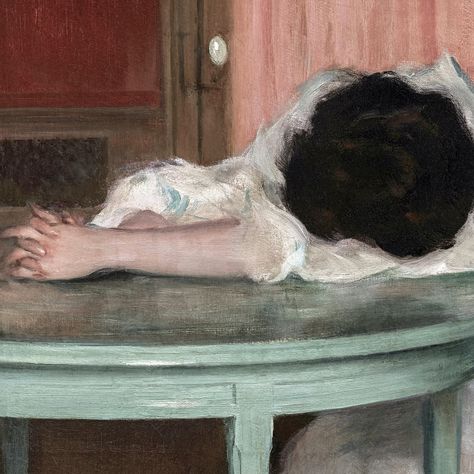 🔹 Buy 3 Listings, Save 30% * Discount at Checkout 🔹 Tired, c. 1900s * Fine art reproduction print of a vintage everyday-art portrait painting by Ramon Casas, who provides a glimpse into a routine moment of a woman's day. https://etsy.me/3B7fE3J * Farmhouse https://etsy.me/3oxRWZz * Portraits  https://etsy.me/3wyx8WF * Red Wall Art https://etsy.me/3J4zAak * Food & Drink https://etsy.me/3Lbx583 * Dark Aesthetic 1️⃣ MATERIALS * Personally restored vintage art image is printed on elegant, white ma Everyday Painting, Tired Person, Tired Woman, Woman Portrait Painting, Sleeping Woman, Woman Sleeping, Painted Tires, Tire Art, Cottage Gifts