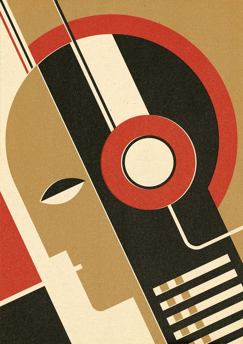 Bauhaus Music Bauhaus Graphic, Bauhaus Graphic Design, Bauhaus Art, Music Playing, Deco Poster, Bauhaus Poster, Bauhaus Style, Bauhaus Design, Geometric Art