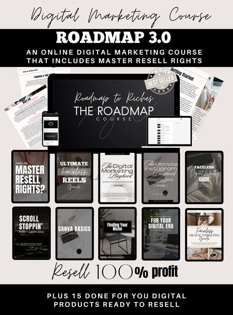 Roadmap To Riches Digital Marketing Course with Master Resell Rights MRR Done For  15 PLR Digital Products bundle with Resell Rights Mrr Digital Products, Roadmap To Riches, Check Email, Make Passive Income, Digital Marketing Course, Marketing Guide, Marketing Course, Road Map, Downloads Folder