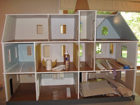 Little Darlings Dollhouses: My Bostonian Dollhouse Blog Fairfield Dollhouse, Real Good Toys, Interior Window Trim, Porch Ceiling, Wood Putty, Dormer Windows, Porch Railing, Interior Windows, Room Additions