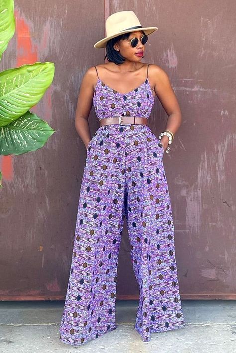 Ankara Jumpsuit Styles, Ankara Jumpsuit, Hoodie Jumpsuit, Style Africain, Jumpsuit Pattern, African Clothing Styles, Denim Shirt Dress, African Design Dresses, Closet Fashion