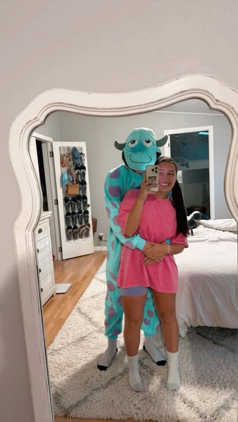 Monster Inc Couple Costume, 2 Person Halloween Costumes Cute, Matching Costume Couple, Monsters Inc Couples Costume, Couple Halloween Costumes Relationship Goals Easy, Funny Cute Halloween Costumes, Partner Halloween Costumes Couple, Unique Couple Halloween Costumes Creative, Couple Costumes Funny