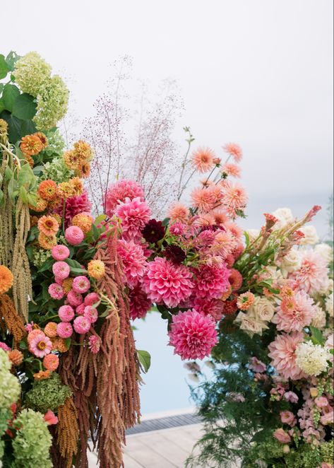 Seasonal flowers, colorful flowers, wedding arch decoration #decorwedding #flowers #decor #flowerswedding #decorukraine #decorflowerswedding #archwedding #weddingceremony Colorful Flowers Wedding, Wedding Flower Arch, Summer Wedding Floral, Orange And Pink Wedding, Ceremony Florals, Wedding Altar, Fallen Arches, Floral Arch Wedding, Orange Wedding Flowers