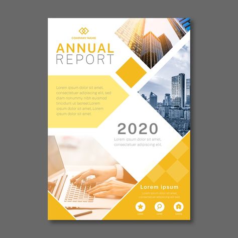 Abstract annual report template with pho... | Free Vector #Freepik #freevector #flyer #business #abstract #template Cover Report Design Template Free, Annual Report Cover, Annual Report Layout, Book Design Templates, Report Layout, Annual Report Template, Annual Report Covers, Cover Report, Brochure Design Layout