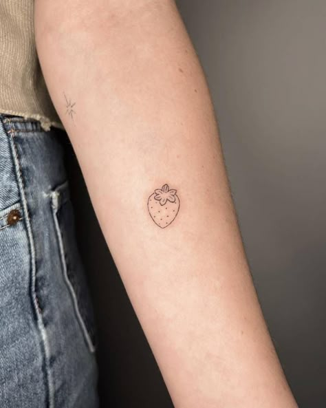 Olive Tattoo, Strawberry Tattoo, Tattoo Hand, Cute Tiny Tattoos, Matching Tattoo, Hand Poke, Dainty Tattoos, Tattoo Placement, Pretty Tattoos