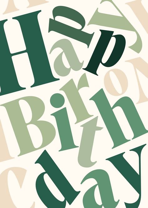 Happy birthday greeting card template | premium image by rawpixel.com Birthday Card Typography, Gender Neutral Birthday Cards, Birthday Poster Graphic Design, Typography Greeting Cards, Happy Birthday Design Art, Birthday Graphic Design Ideas, Happy Birthday Graphic Design Poster, Birthday Greetings Template, Happy Birthday Pubmat