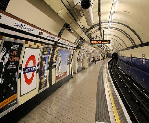 The Bakerloo Line at Lambeth North Tube Station between Elephant and Castle and Waterloo South East London England South East London, Waterloo Station London, London Underground Posters, British Railway Stations, Elephant And Castle, London Underground Train, London Underground Black And White, London Underground Stations, Tube Station