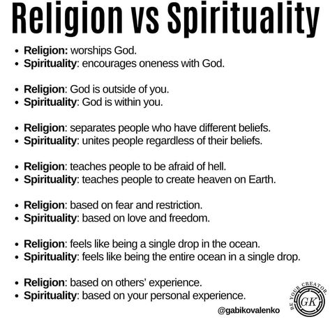 Spirituality Vs Religion, Religion Vs Spirituality, Spiritual Guide, Worship God, Spiritual Guides, Heaven On Earth, Worship, The Outsiders, Encouragement