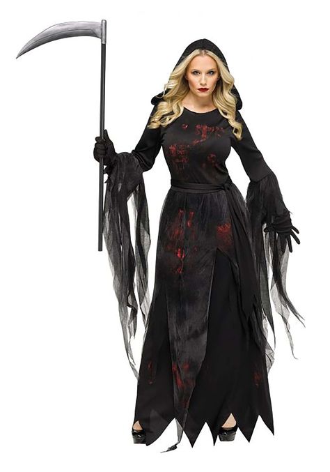 PRICES MAY VARY. Size: Small/Medium This is a Womens Soulless Reaper Costume. Black And Red Dress, Reaper Costume, The Grim Reaper, Halloween Costume Shop, Fun World, Black Gown, The Grim, Costume Shop, Fete Halloween