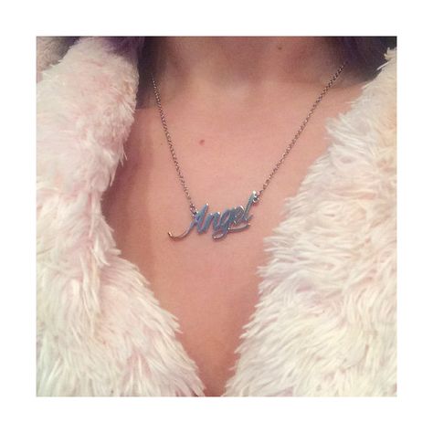 Angelic Necklace, Necklace Aesthetic, Word Necklace, The Cardigans, Image Swag, Angel Aesthetic, Angel Necklace, Girly Jewelry, Cute Jewelry