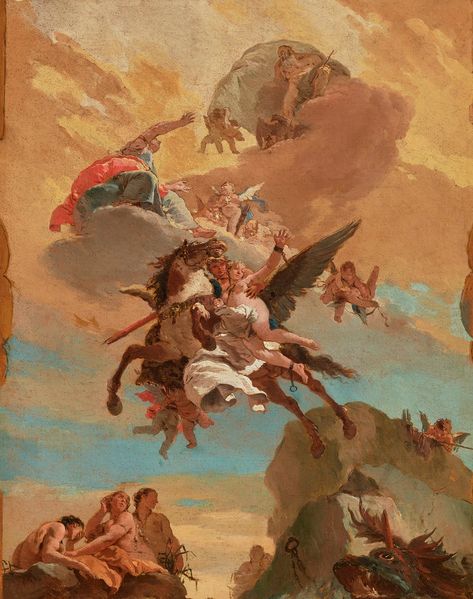 At the Frick, Tiepolo’s Divine Lovers, Lost to War and Resurrected - The New York Times Perseus And Andromeda, Giovanni Battista Tiepolo, Jean Antoine Watteau, Francisco Goya, Winged Horse, Italian Painters, Sea Monsters, National Gallery, Caravaggio