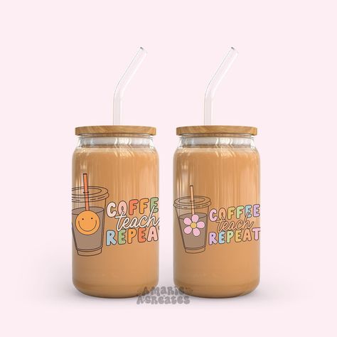 Fridays drop includes the much needed coffee cup with the best teacher designs ✨ Smiley Face Glass Coffee Cup, Teacher Design, Iced Coffee Cup, Great Coffee, Cute Cups, Glass Cup, Beer Can, Flask, Coffee Cups