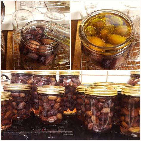 Kalamata-Style Home Cured Olives | Mostly Greek Curing Olives, Red Wine Vinegar Recipes, Fried Olives, Vinegar Recipes, Olive Brine, Marinated Olives, Brine Recipe, Olive Recipes, Greek Olives