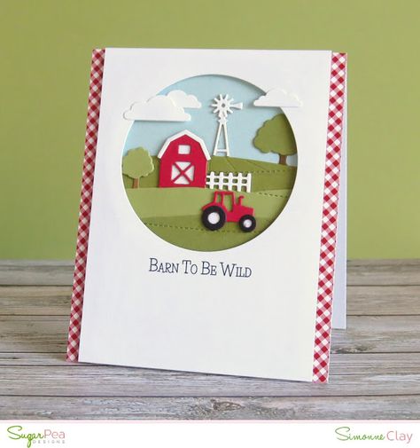 Farm Cards, Sugarpea Designs, New Birthday, Embossing Stencils, How To Make Stencils, Masculine Birthday Cards, Birthday Kids, Album Scrapbooking, Card Maker