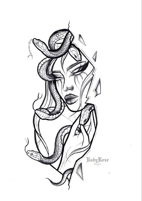 Thick Tattoos Lines, Madusa Drawings Simple Tattoo, Madussa Tattoo Design Small Simple, Medusa Side Profile, Tattoo Style Drawings Sketches, Medusa Tattoo Minimalist, Small Tattoo Template, Unique Tattoo Inspiration, Medusa Stencil