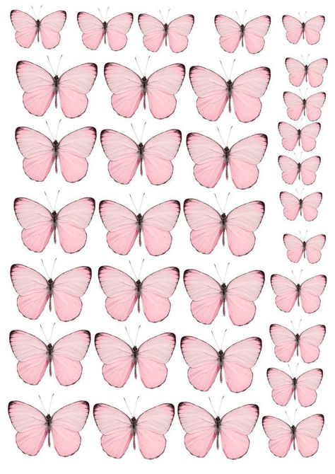 Cake Shop Design, Wafer Paper Butterflies, Butterfly Cupcake Toppers, Fondant Figures Tutorial, Butterfly Cake Topper, Happy Birthday Printable, Birthday Cake Topper Printable, Butterfly Template, Butterfly Printable