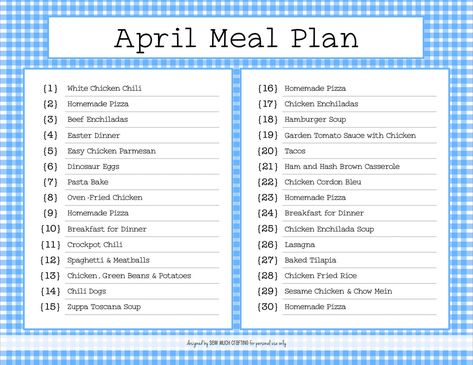 Enchilada Soup Crockpot, Meal Plann, Week Routine, Monthly Meal Plan, Plane Food, Monthly Menu, Meal Planning Menus, Baked Tilapia, Easy Chicken Parmesan