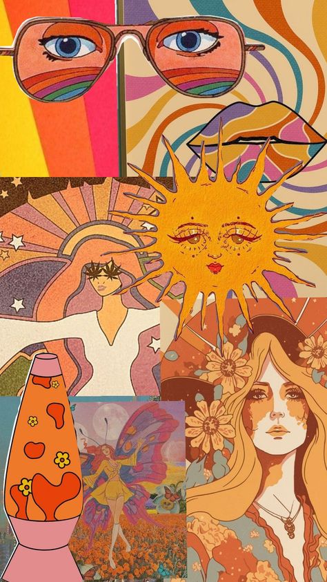 #groovy #70s 70s Aesthetic Mood Board, Modern Groovy Aesthetic, 70s Groovy Art, Groovy Collage, 70 Wallpaper, 70s Graphics, 70s Retro Aesthetic, 70s Aesthetic Wallpaper, Retro 70s Aesthetic