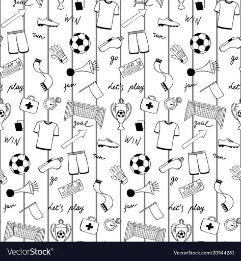 Soccer Aesthetic, Outline Pattern, Seamless Pattern Vector, Pattern Vector, Football Soccer, Coloring Page, Go On, Seamless Pattern, Png Images