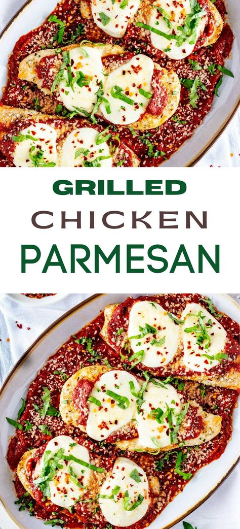 Italian Seasoned Chicken, Breading Chicken, Chicken With Herbs, Grilled Chicken Parmesan, Chicken Parmesan Recipe Easy, Chicken Marinara, Healthy Chicken Parmesan, Chicken With Italian Seasoning, Easy Grilled Chicken