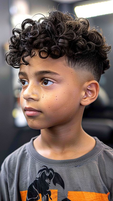 Get Noticed: 25 Attention-Grabbing Boys' Haircuts for School Curly Hair Haircuts Boys, Haircuts For Mixed Boys Curly Hair, Curly Haircut For Boys, Fine Curly Hair Boys, Curly Hair Cuts Boys, Haircut For Boys With Curly Hair, Hair Texture Idea, Boy Haircuts Curly Hair, Kids Curly Hairstyles Boys