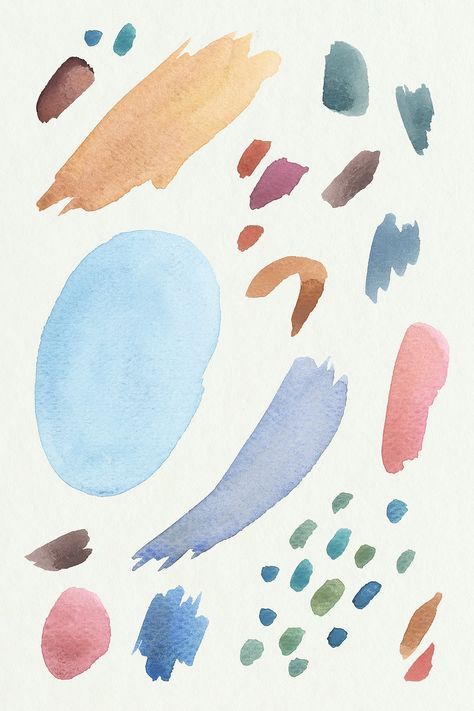 Colorful watercolor brush strokes background illustration | free image by rawpixel.com / NingZk V.