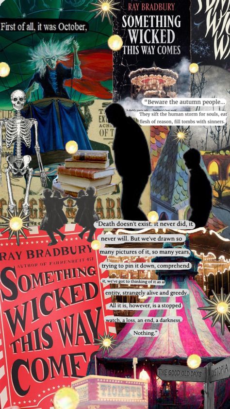 Something Wicked This Way Comes, by Ray Bradbury Ray Bradbury Art, Ray Bradbury Books, Cool Lock Screen Wallpaper, Classic Horror Movies Posters, Something Wicked, Classic Horror Movies, Ray Bradbury, Horror Movie Posters, Classic Horror