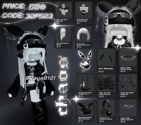 Made by @RayaBt21:
https://www.roblox.com/users/1324830028/profile Dark Coquette Roblox Avatar, Goth Roblox Avatar Ideas, Roblox Cyberpunk Outfits, Roblox Clothing Ideas, Roblox Emo Outfits Codes, Roblox Avatar Outfits, Roblox Avatars Ideas, Roblox Avatars Codes, Roblox Skin Ideas