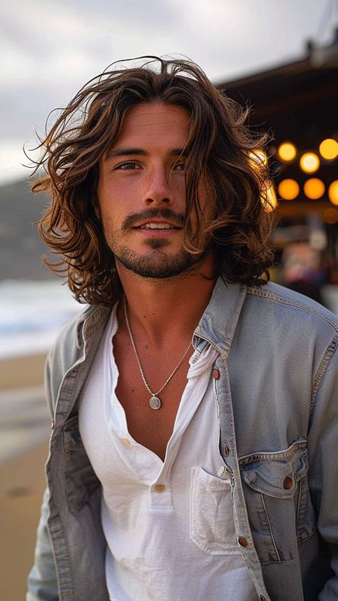 The Essential Guide to 2024’s Hottest Men’s Haircuts Layered Long Men’s Hair, Mens Med Length Haircuts, Man Medium Length Hair, Long Hair Mens Haircuts, Shoulder Length Guy Hairstyles, Guy Shoulder Length Hair, Man Medium Hairstyle, Mens Hairstyles Midlength, Shoulder Length Hair Guys