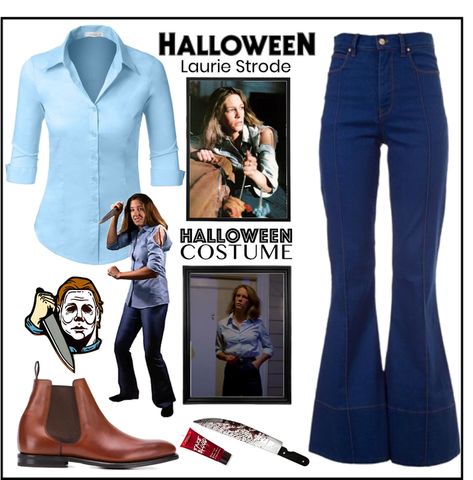 Halloween Laurie strode costume Outfit | ShopLook Lori Strode Halloween Costume, Laurie Strode Outfit, Lori Strode Halloween, Outfits Inspired By Horror Movies, Laurie Strode Costume Halloween, Final Girl Costume, Movie Themed Outfits, Lori Strode, Laurie Strode Costume