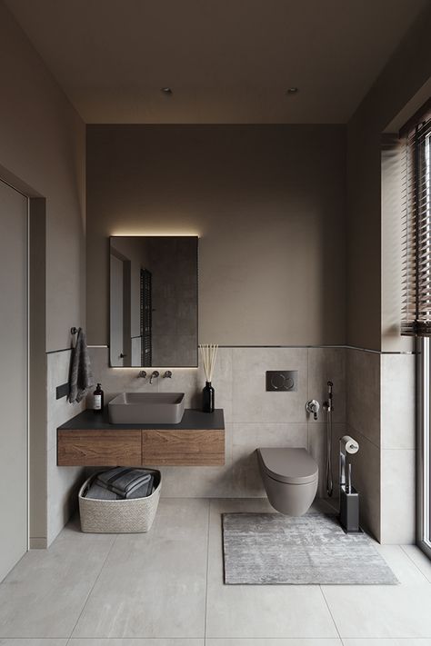 Masculine Bathroom, Porcelain Slab, Modern Small Bathrooms, Luxury Master Bathrooms, Industrial Bathroom, Toilet Design, Bathroom Inspiration Decor, Bad Design, Bathroom Design Small