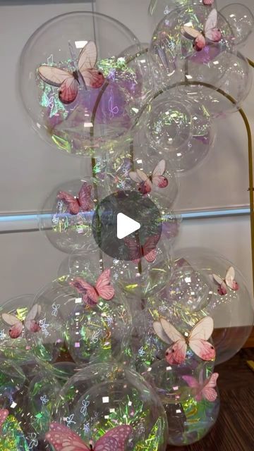 Annie Harutoonian on Instagram: "Such a pretty balloon garland using iridescent balloons ���🫧🦋 by @balloonsgi #theeventcollectivex" Pretty Balloons, Balloon Garland, Balloons, Instagram