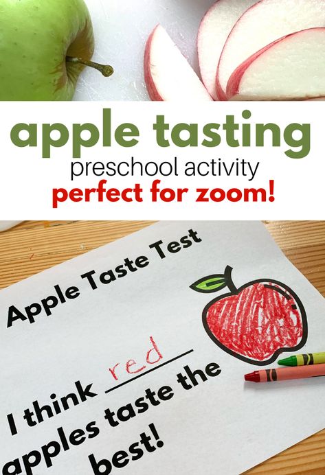 Apple Tasting Kindergarten, Apple Tasting Preschool, Simple Fine Motor Activities, Apple Tasting, Preschool September, Activities For Prek, Sight Word List, Apple Crafts, Fall Science