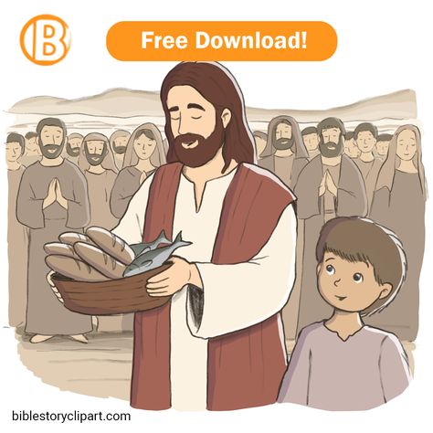 Jesus Feeds the 5000 Jesus Feeds The 5000 Craft, Jesus Feeding The 5000, Jesus Feeds The 5000, Feeding Of The 5000, Jesus Feeds 5000, Bible Clipart, Jesus Printable, Jesus Tomb, Easter Sunday School