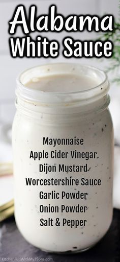 White Bbq Sauce Recipe, Alabama White Bbq Sauce, Alabama White Sauce, White Bbq Sauce, Homemade Bbq Sauce Recipe, Homemade Sauce Recipes, Salad Dressing Recipes Homemade, Bbq Sauce Recipe, Cocktail Sauce