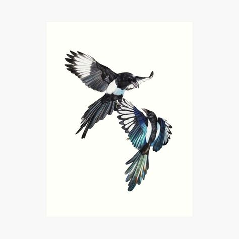 Korean Magpie Tattoo, Magpie Tattoo Design, Australian Bird Tattoo, Two Magpies Tattoo, Two Magpies, Magpie Tattoo, Orchid Tattoo, Awesome Artwork, Cute Little Tattoos