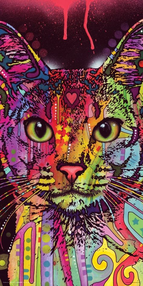 Amazon.com: Dean Russo Cat Whiskers Modern Animal Decorative Art Poster Print 12x24: Posters & Prints Dean Russo Art, Canvas Wall Hanging, Cat Whiskers, Dean Russo, Cat Decor, Cat Colors, Cat Diy, Cat Painting, Wall Art Pictures