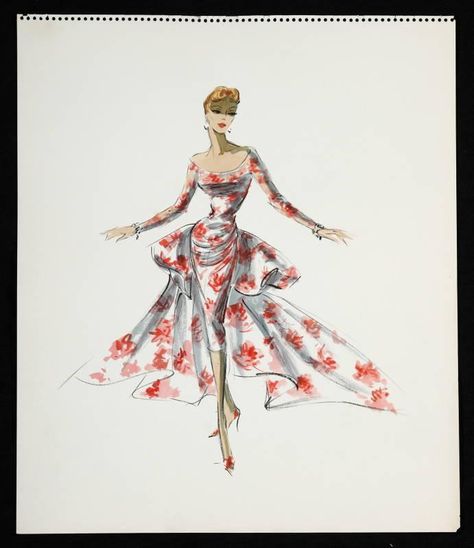 Edith Head costume sketch Edith Head Sketches, Edith Head Designs, Edith Head Fashion, Vintage Sketches, Costume Sketches, Amazing Costumes, Edith Head, Best Costume Design, Hollywood Costume