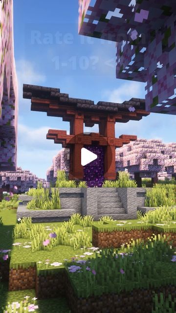 Minecraft Torii Gate Nether Portal, Minecraft Japanese Portal, Japanese Nether Portal, Tori Gate Minecraft, Minecraft Gate Entrance, Minecraft Portal, Tori Gate, Nether Portal, Minecraft Japanese