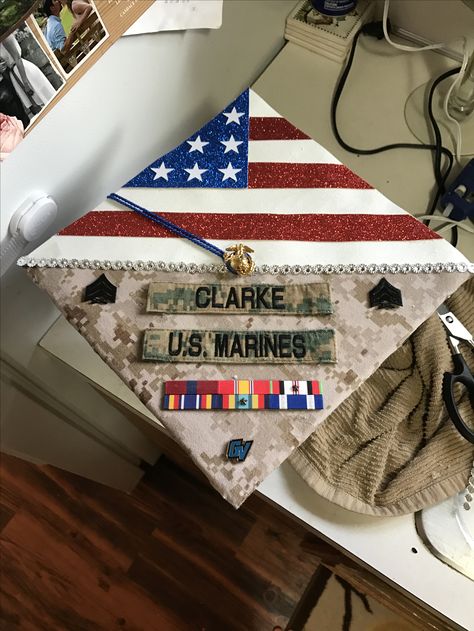 Usmc Graduation Cap, Marines Graduation, Air Force Graduation Cap, Military Graduation Cap, Army Graduation Cap, Marine Graduation, Air Force Graduation, College Grad Cap Ideas, Deployment Gifts