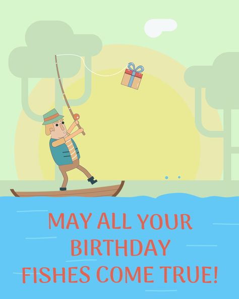 Celebrate his special day with our unique "Happy Birthday for Him" fisherman-themed animated postcard. Watch the excitement reel in as a tranquil lakeside scene comes to life with shimmering water, jumping fish, and a bobbing fishing rod. #AnimatedImage #Gif #HappyBirthday #Fisherman #forHim Happy Birthday Fisherman, Happy Birthday Fishing, Birthday Fishing, Shimmering Water, Jumping Fish, Happy Birthday For Him, Happy Heavenly Birthday, Happy Birthday Girls, In Gif