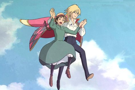 Studio Ghibli Films, Art Studio Ghibli, 하울의 움직이는 성, Howl And Sophie, Ghibli Artwork, Howl's Moving Castle, Studio Ghibli Movies, Studio Ghibli Art, Ghibli Movies