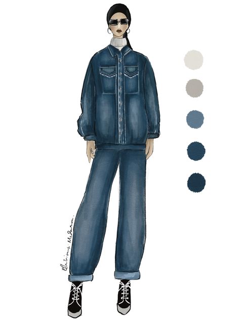 Jean Illustration Fashion, Denim Fashion Illustration, Jeans Illustration, Illustrator Work, Fashion Sketching, Mens Fashion Illustration, Design Sketchbook, Types Of Jeans, Fashion Design Sketchbook